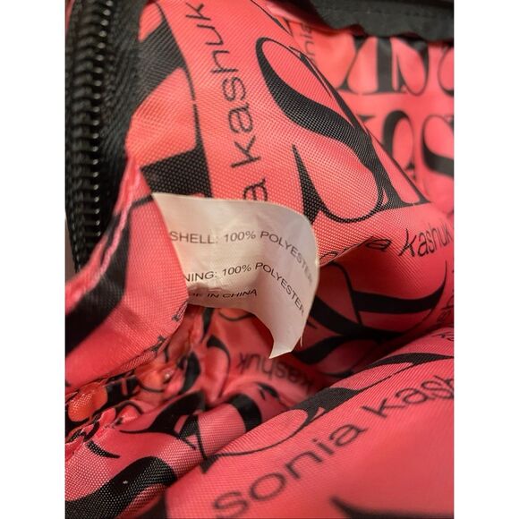 Sonia Kashuk Black White Pink Travel Makeup Bag Cosmetic Organizer Zip Case - Picture 9 of 14